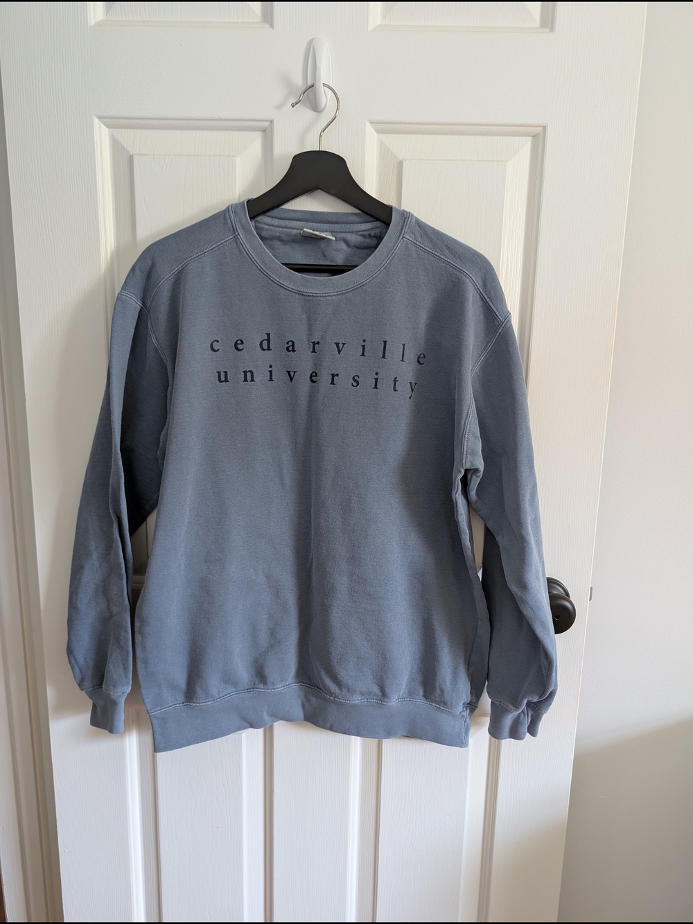 Comfort Colors Cedarville University Dusty Blue Crewneck Sweatshirt Medium